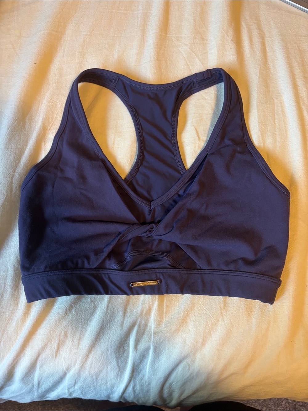 Women’s Twist-Front Racerback Sports Bra - dark purple color